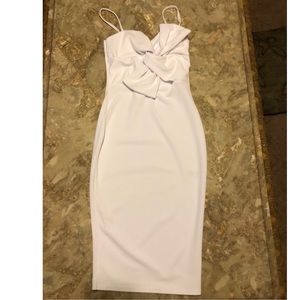 white knee length dress